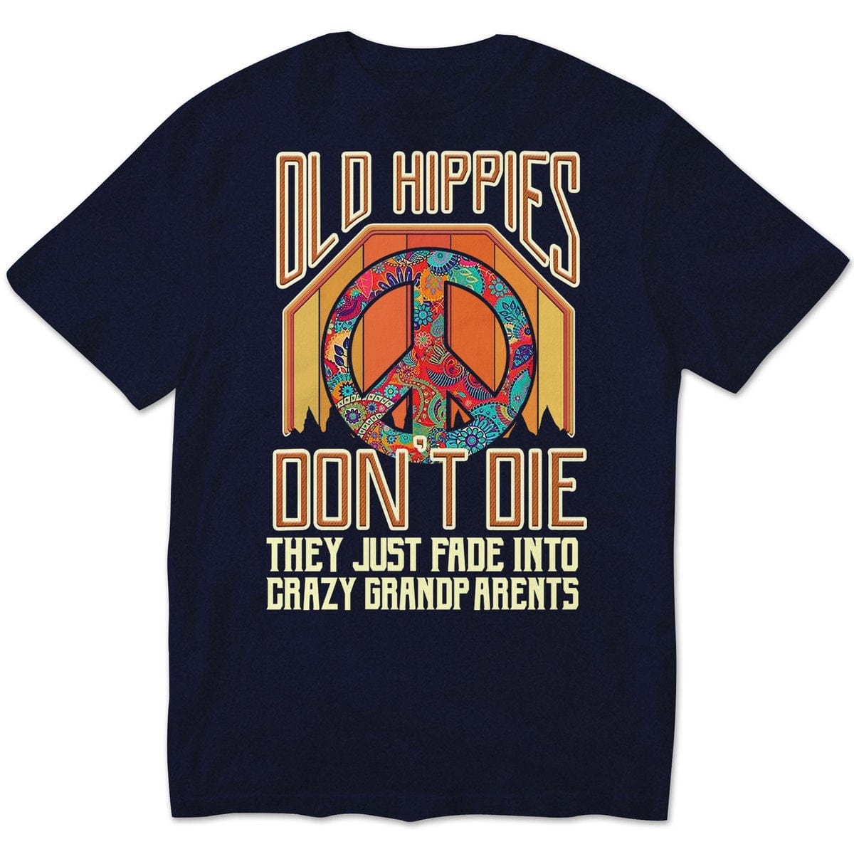 Los viejos hippies no mueren, se desvanecen y se convierten en abuelos, sudadera hippie vintage, camisetas