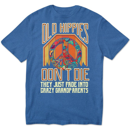 Los viejos hippies no mueren, se desvanecen y se convierten en abuelos, sudadera hippie vintage, camisetas