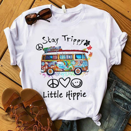 Camisas hippies para mujer, quédate con el estilo hippie, camiseta de furgoneta hippie
