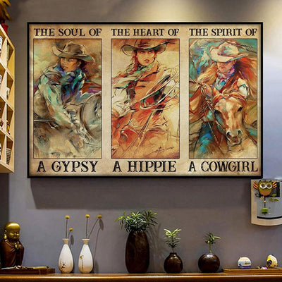 Soul Of Gypsy Heart Of Hippie, Hippie Poster, Canvas