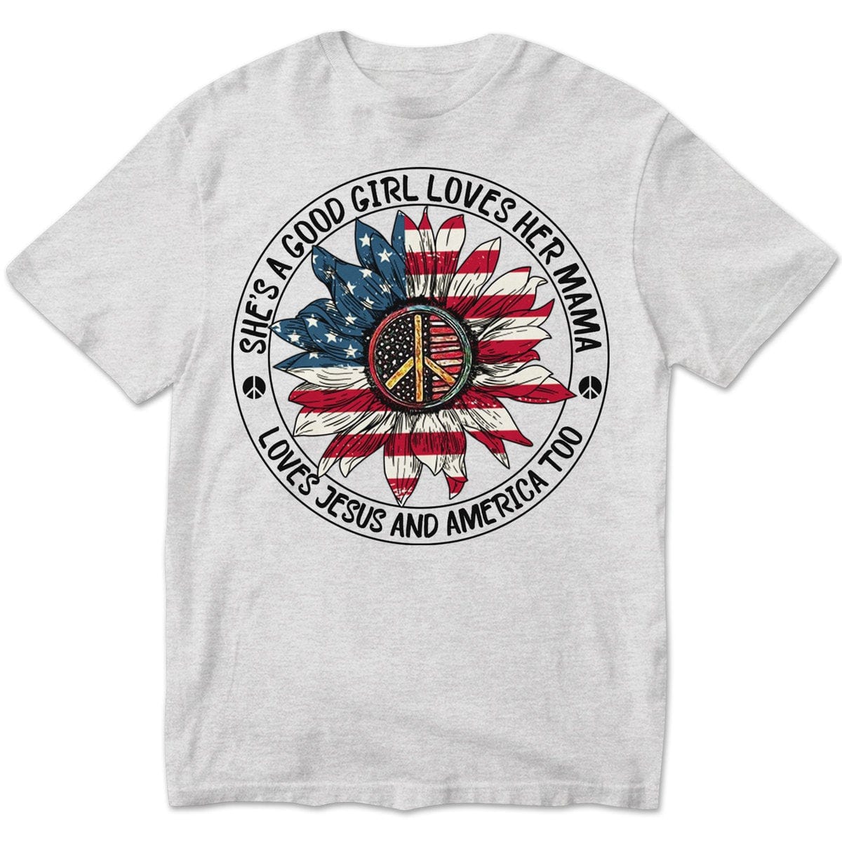 Ella es una buena chica que ama a su mamá y a Estados Unidos también, camisetas hippies de manga larga