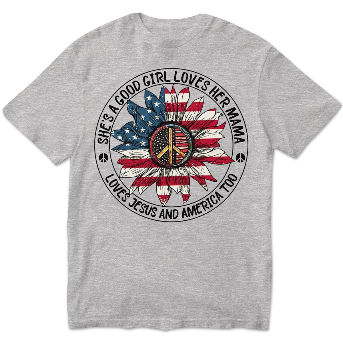 Ella es una buena chica que ama a su mamá y a Estados Unidos también, camisetas hippies de manga larga