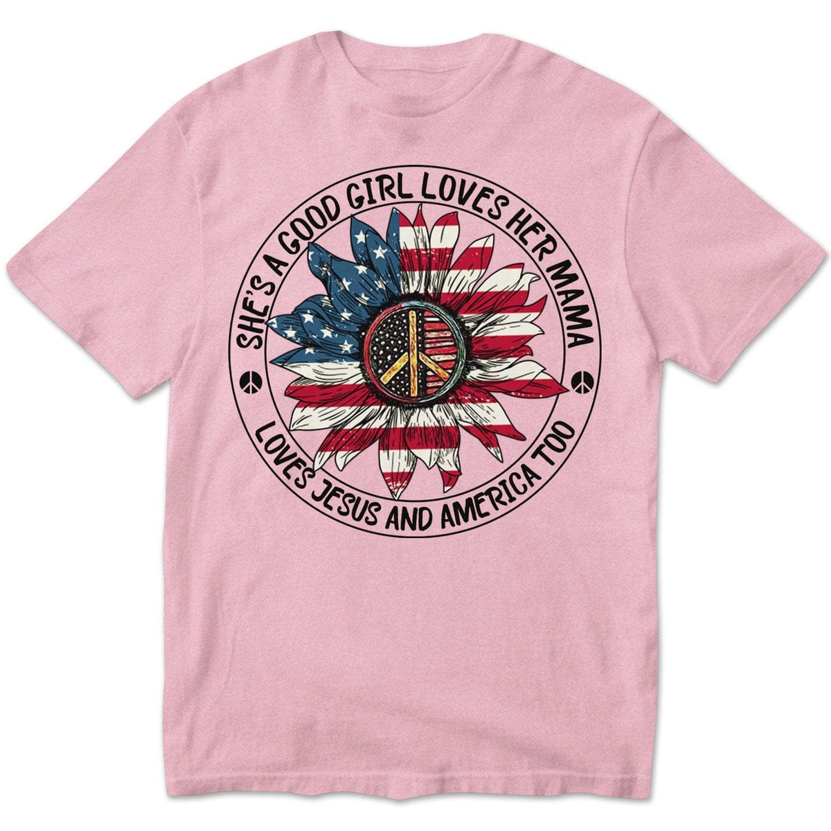 Ella es una buena chica que ama a su mamá y a Estados Unidos también, camisetas hippies de manga larga