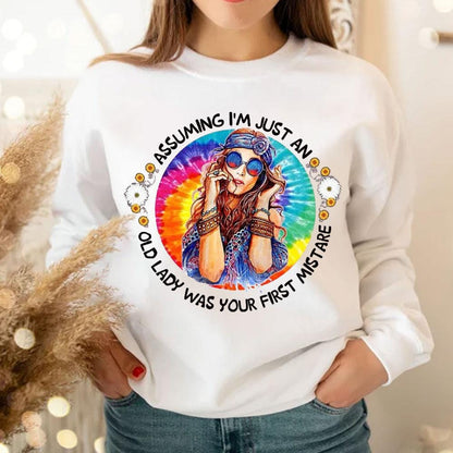 Suponiendo que soy una anciana fue tu primer error, camisetas hippies