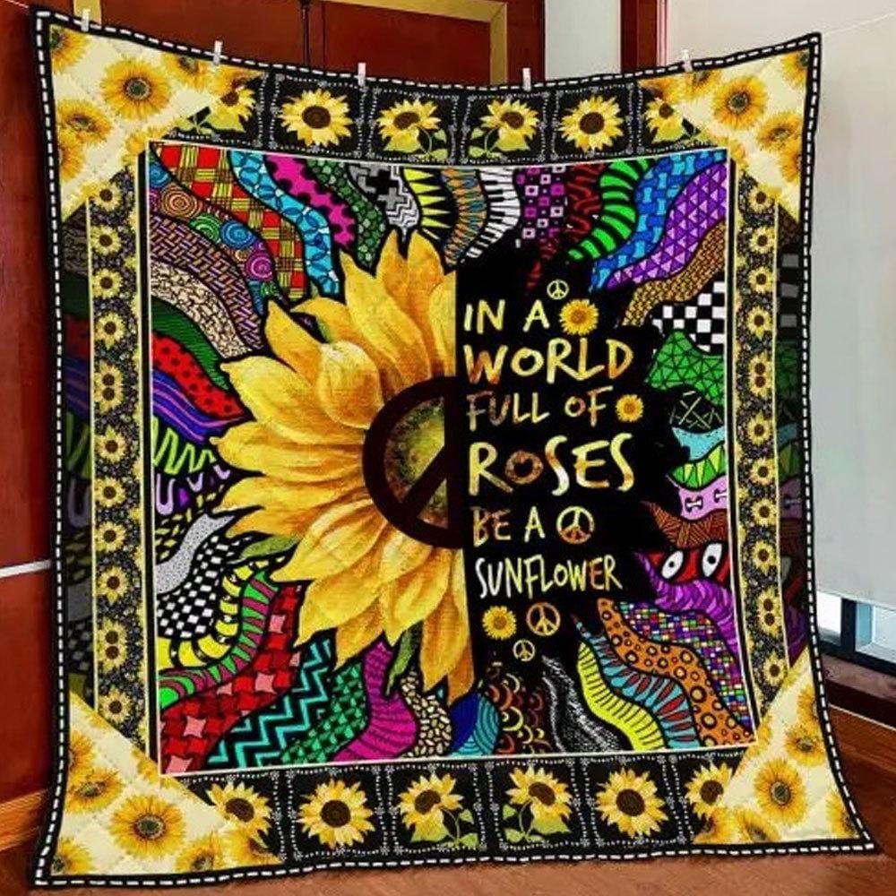 En un mundo lleno de rosas, sé un girasol, manta hippie de vellón y sherpa