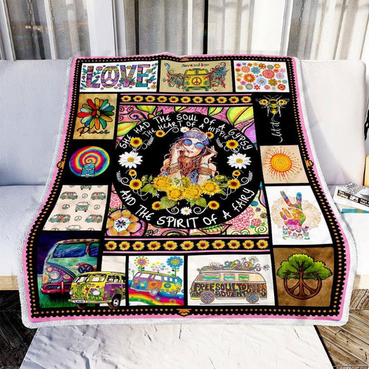 Ella tenía alma de gitana, corazón de hippie, espíritu de hada, manta hippie de vellón y sherpa