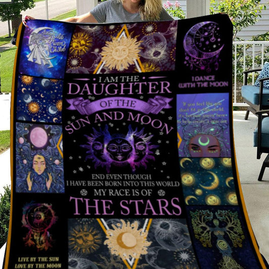 Soy la hija del sol y la luna, manta hippie de vellón y sherpa