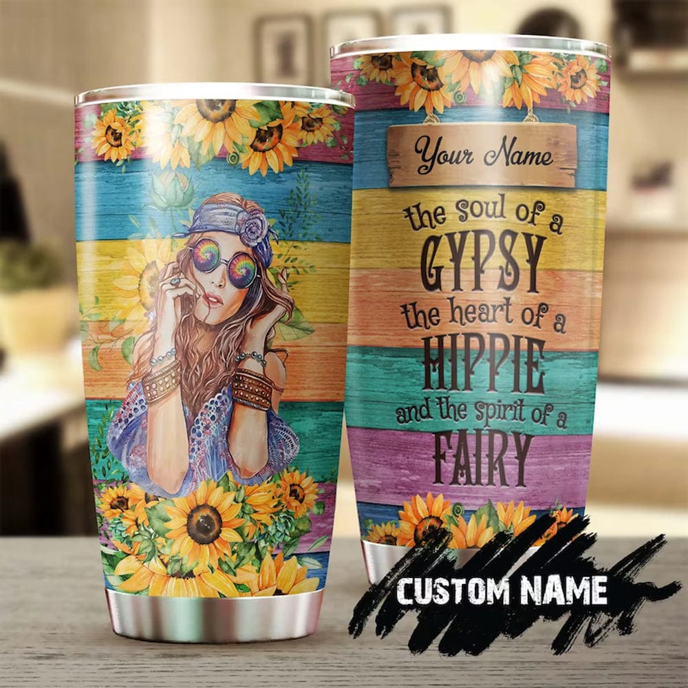 Vaso personalizado El alma del gitano Corazón del hippie