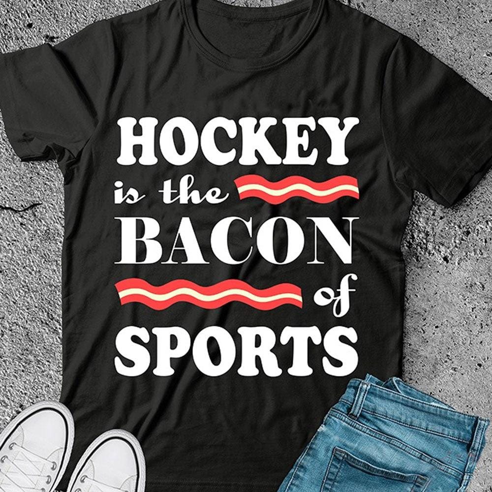 Camiseta de hockey, el hockey es el tocino de los deportes, camisetas de hockey divertidas