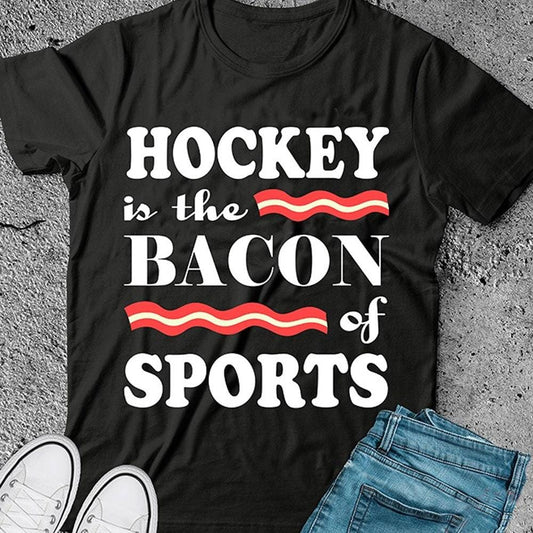 Camiseta de hockey, el hockey es el tocino de los deportes, camisetas de hockey divertidas