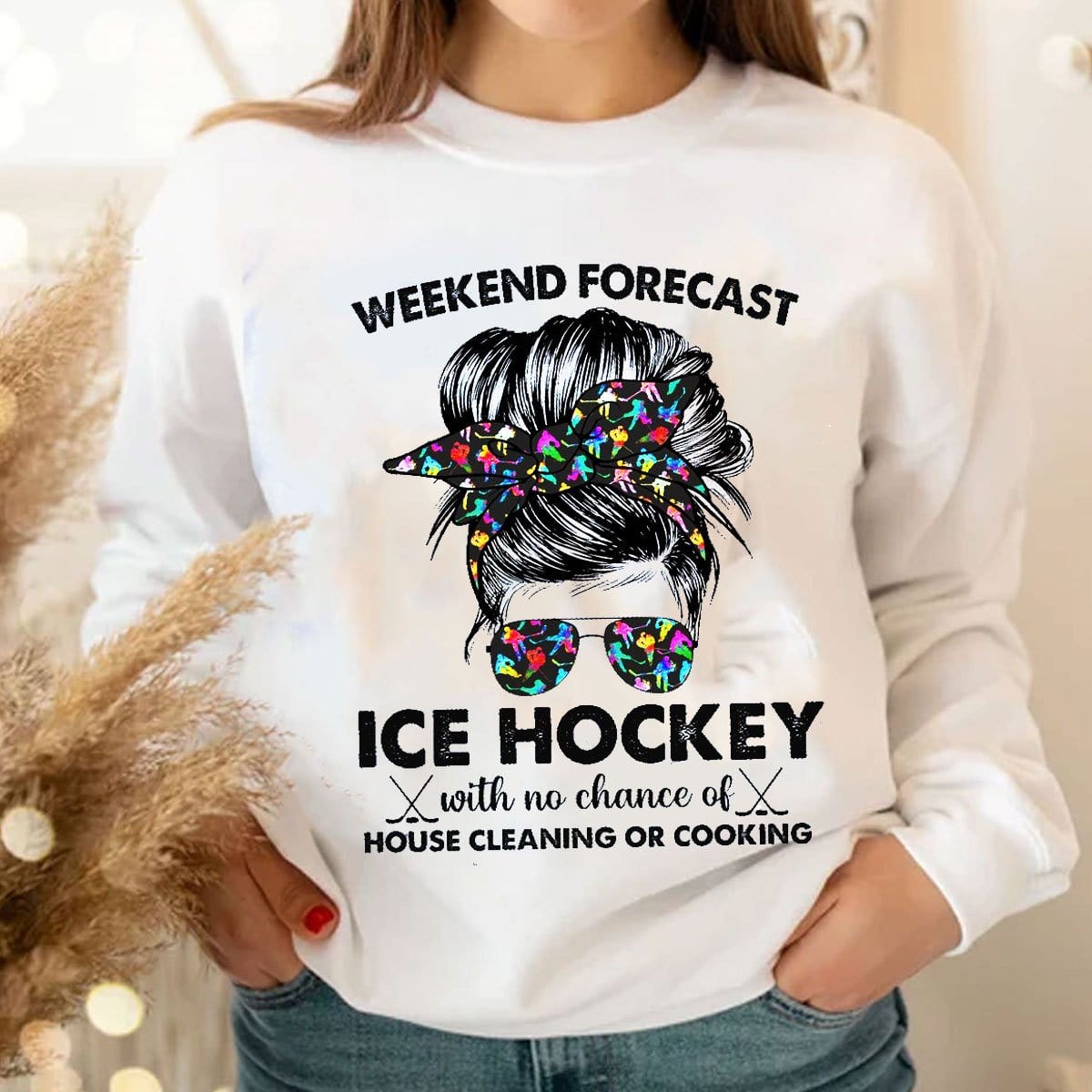 Pronóstico del fin de semana de hockey sobre hielo sin posibilidad de limpiar la casa ni cocinar Sudadera con capucha, camisetas