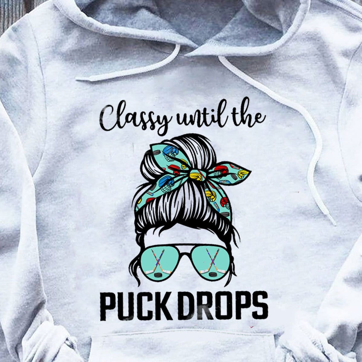 Sudadera con capucha y camisetas de hockey con clase hasta que cae el disco