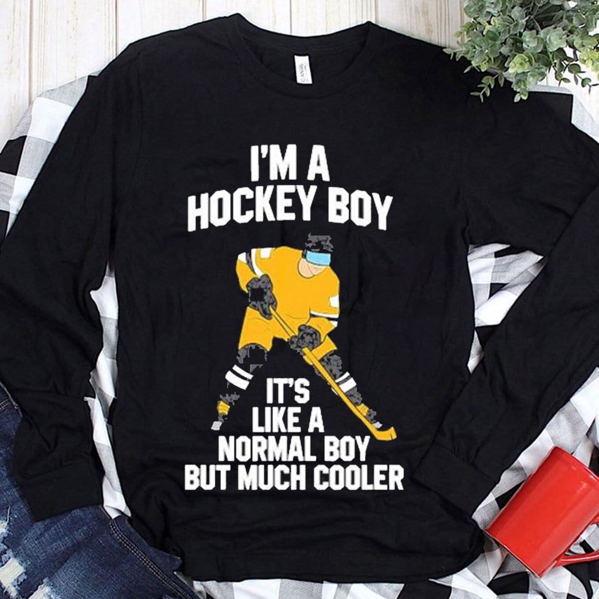 Soy un chico de hockey, es como un chico normal pero mucho más genial Sudadera con capucha, camisetas