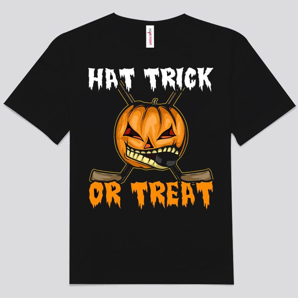Camiseta de hockey de Halloween con sombrero de truco o trato