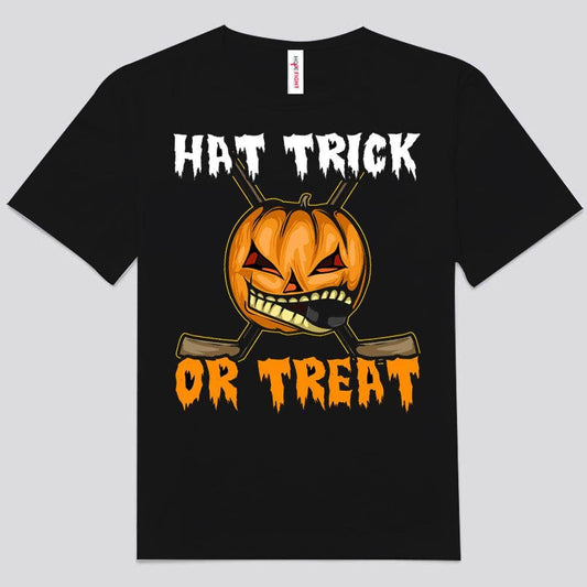 Camiseta de hockey de Halloween con sombrero de truco o trato
