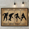 Be Strong Brave Humble Badass Hockey Poster, Canvas
