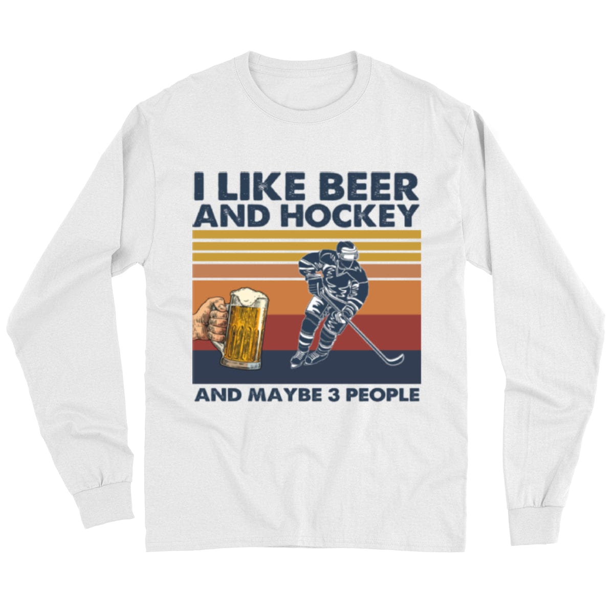 Vintage Hockey Shirts I Like Beer & Hockey Maybe 3 People, Funny Hockey Shirts