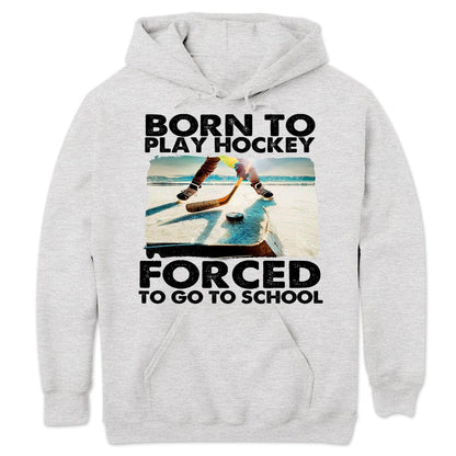 Nacido para jugar al hockey, obligado a ir a la escuela, camisetas de hockey