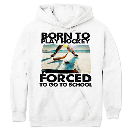 Nacido para jugar al hockey, obligado a ir a la escuela, camisetas de hockey