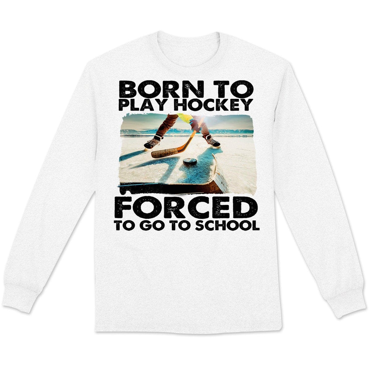 Nacido para jugar al hockey, obligado a ir a la escuela, camisetas de hockey