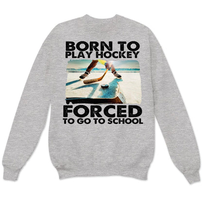 Nacido para jugar al hockey, obligado a ir a la escuela, camisetas de hockey