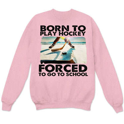 Nacido para jugar al hockey, obligado a ir a la escuela, camisetas de hockey