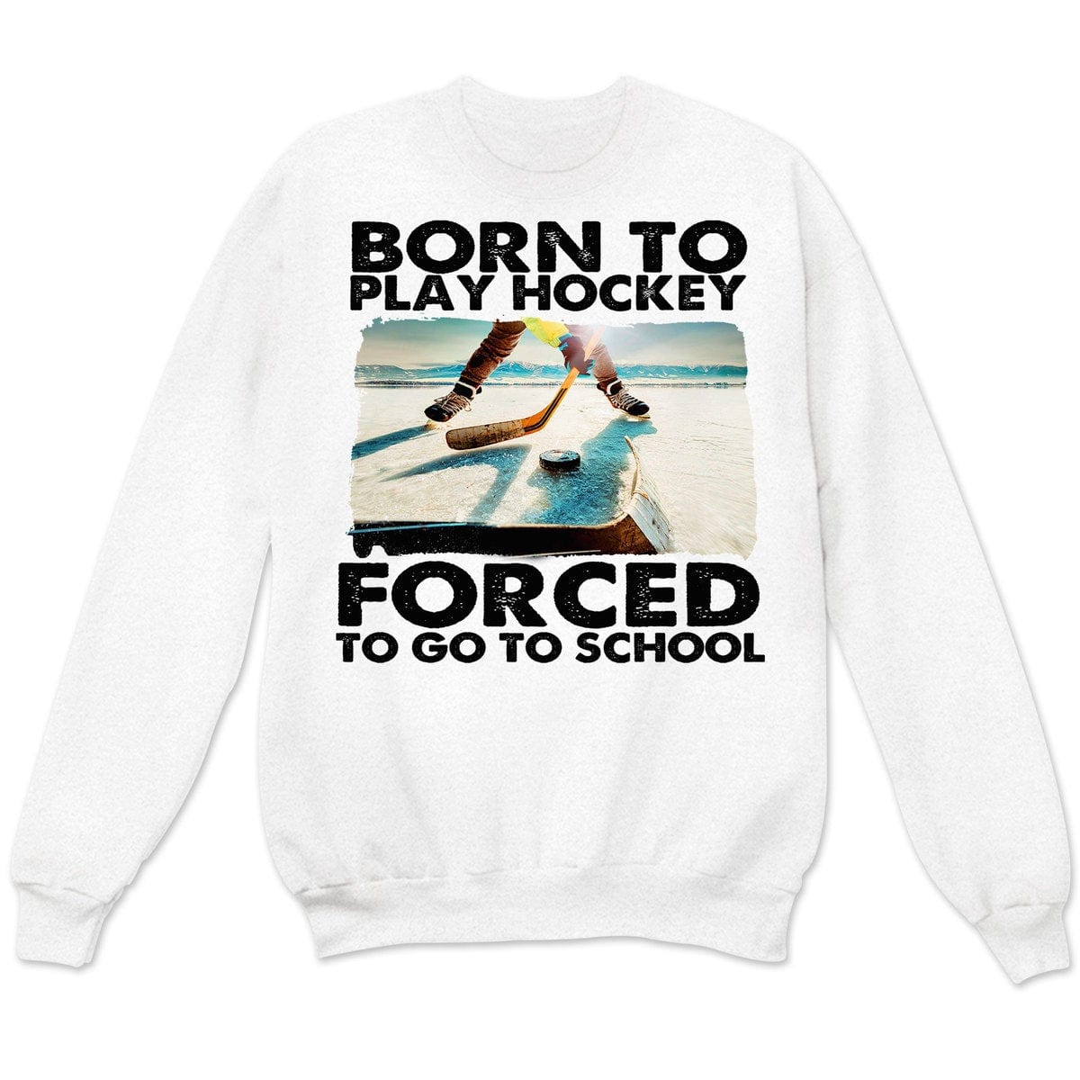 Nacido para jugar al hockey, obligado a ir a la escuela, camisetas de hockey
