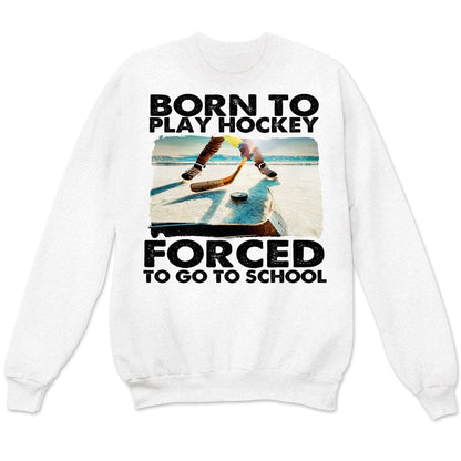 Nacido para jugar al hockey, obligado a ir a la escuela, camisetas de hockey