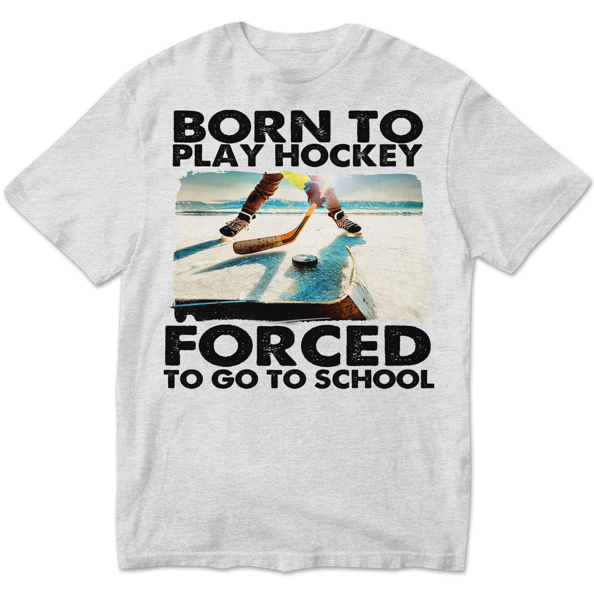 Nacido para jugar al hockey, obligado a ir a la escuela, camisetas de hockey