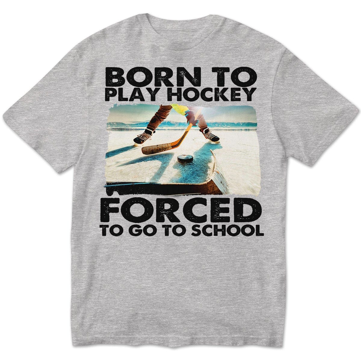 Nacido para jugar al hockey, obligado a ir a la escuela, camisetas de hockey