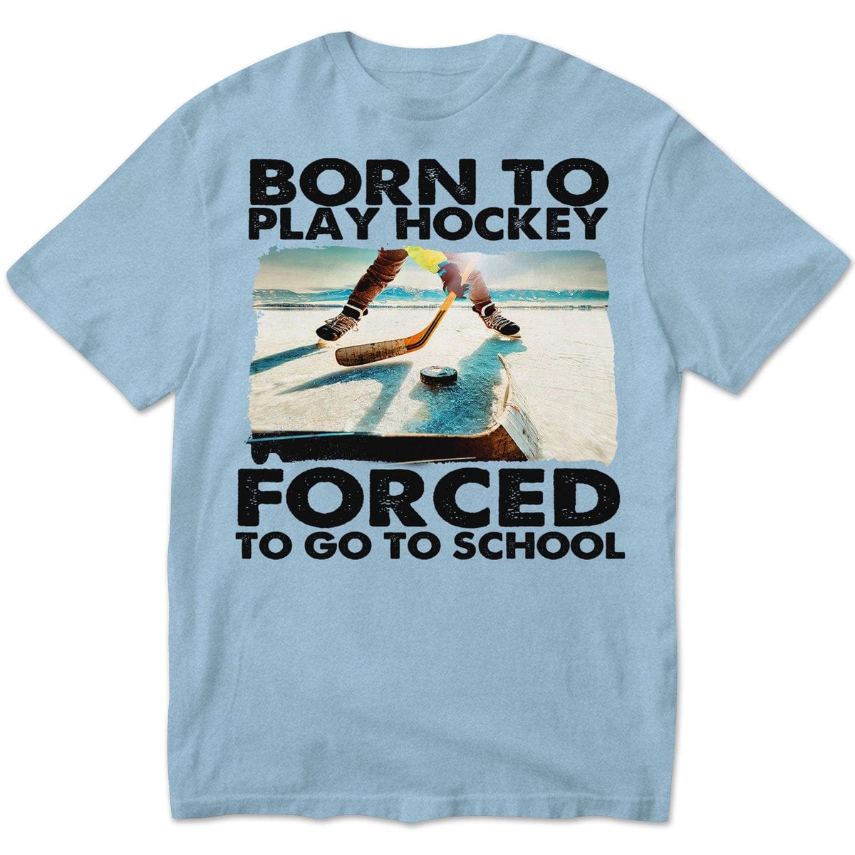 Nacido para jugar al hockey, obligado a ir a la escuela, camisetas de hockey