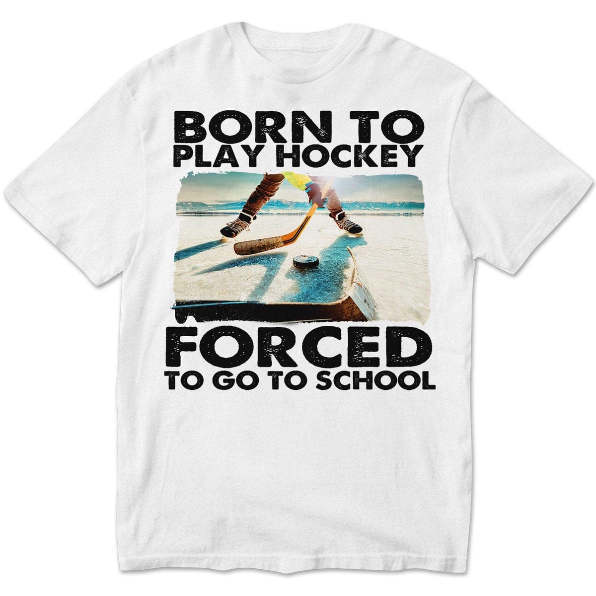 Nacido para jugar al hockey, obligado a ir a la escuela, camisetas de hockey