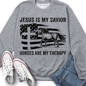 Jesús es mi salvador Los caballos son mi terapia Camisetas