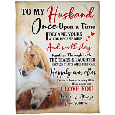 To My Husband Love From Wife, Horse Blanket Fleece & Sherpa