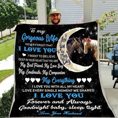 To My Gorgeous Wife Love From Husband, Horse Blanket Fleece & Sherpa