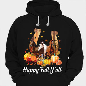 Feliz otoño para todos. Camisetas de caballos para Acción de Gracias