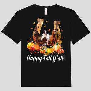 Feliz otoño para todos. Camisetas de caballos para Acción de Gracias