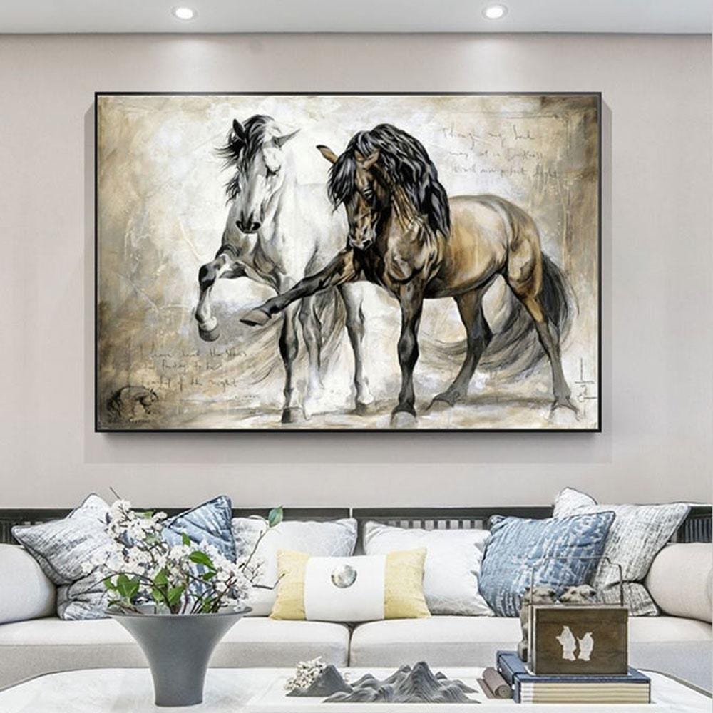 Couple Horse Poster, Canvas