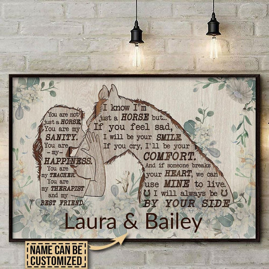 No eres solo un caballo, eres mi cordura, póster de caballo personalizado, lienzo