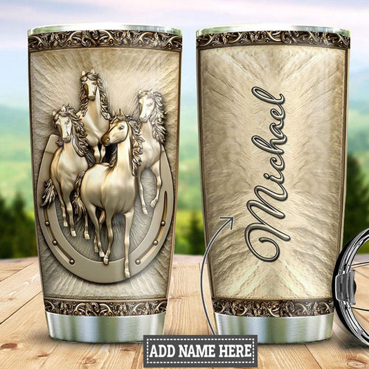 Vaso personalizado con forma de caballo blanco