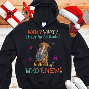 ¿Qué? ¿Tengo una actitud? Sudadera con capucha y camisetas de caballos