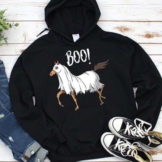 Sudadera con capucha y camisetas de Halloween de Boo Horse