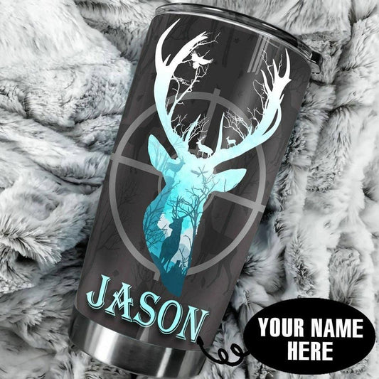 Vaso de caza de ciervos personalizado, vaso de ciervo con nombre personalizado