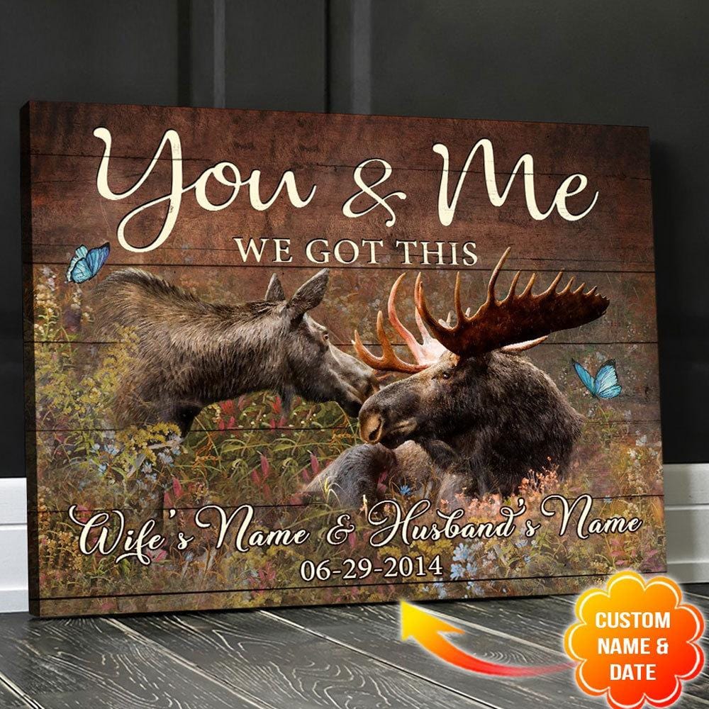 You & Me We Got This, Personalized Hunting Poster, Canvas Custom Name & Date
