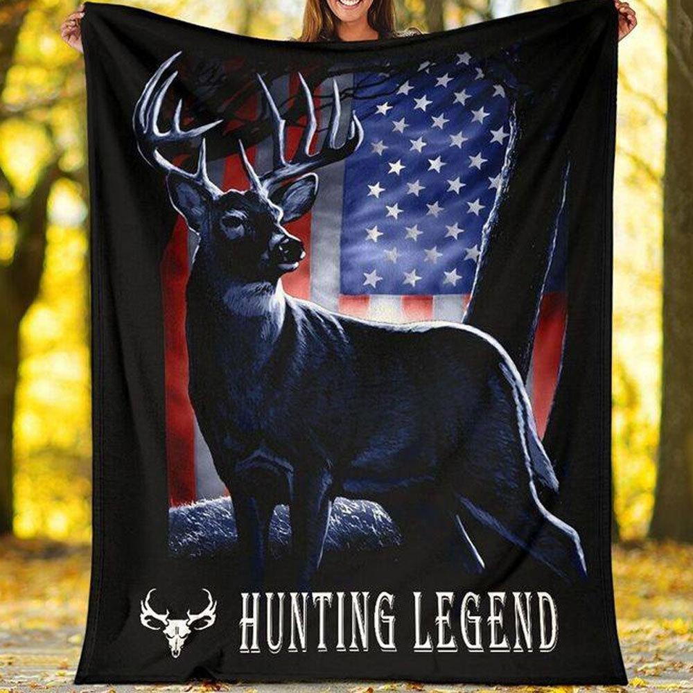 Hunting Blanket Hunting Legend, Fleece & Sherpa, Gift For Hunter, Deer Hunting Blanket