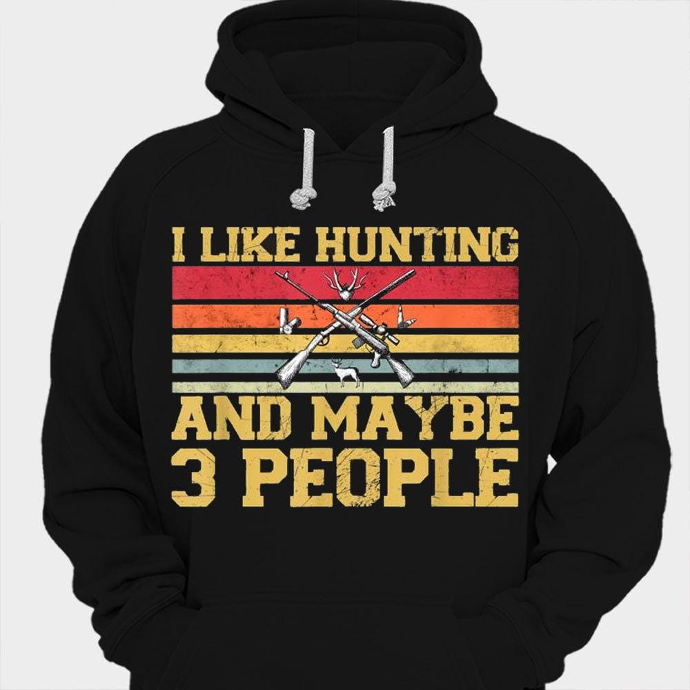 Me gusta la caza y quizás 3 personas Camisetas vintage