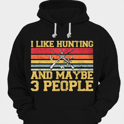 Me gusta la caza y quizás 3 personas Camisetas vintage