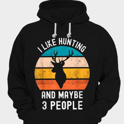 Me gusta la caza y quizás 3 personas Camisetas vintage