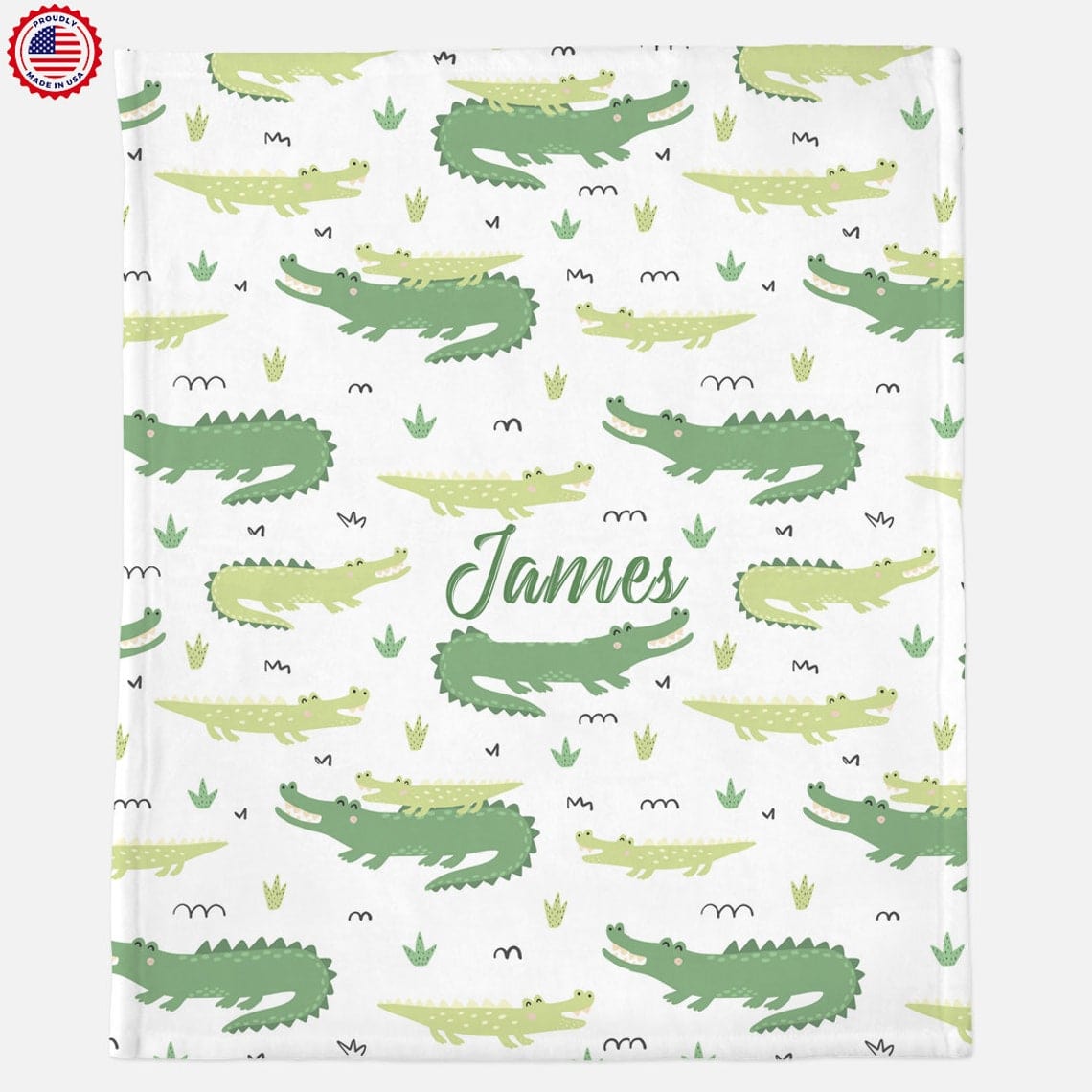 Customized Alligator Name Blanket