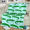 Personalized Alligator Blanket- Throw Blanket - Fleece Blanket - Adult Kid Blanket